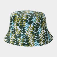 Fashion New Leaves Avocado Orange Plant Printed Reversible Bucket Hat Wholesale sku image 1