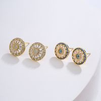 Fashion Geometric Inlaid Zircon Copper Zircon Earrings main image 1