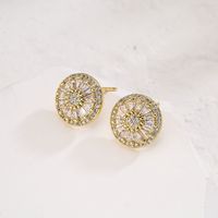 Fashion Geometric Inlaid Zircon Copper Zircon Earrings main image 2