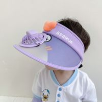 Baby Topless Summer Rechargeable Fan Sun-proof Big Brim Gradient Color Transparent Hat main image 4