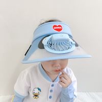 Baby Topless Summer Rechargeable Fan Sun-proof Big Brim Gradient Color Transparent Hat main image 6