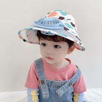 Children's Non-leakage Big Brim Sun-proof Boys And Girls Cute Cartoon Pattern Wide Brim Hat sku image 1