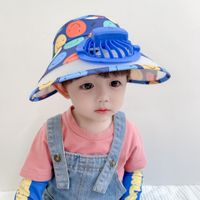 Children's Non-leakage Big Brim Sun-proof Boys And Girls Cute Cartoon Pattern Wide Brim Hat sku image 5