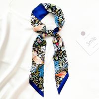 Koreanischen Stil Sommer Blume Und Vogel Gedruckt Damen Dekoration Band Haar Band Schal main image 1