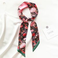 Koreanischen Stil Sommer Blume Und Vogel Gedruckt Damen Dekoration Band Haar Band Schal sku image 3