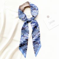 Koreanischen Stil Sommer Blume Und Vogel Gedruckt Damen Dekoration Band Haar Band Schal sku image 9