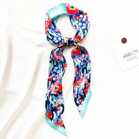Koreanischen Stil Sommer Blume Und Vogel Gedruckt Damen Dekoration Band Haar Band Schal sku image 7