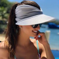 أزياء المرأة الصيف الأشعة فوق البنفسجية حماية كبيرة بريم مطاطا قابل للتعديل قبعة main image 1