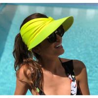 أزياء المرأة الصيف الأشعة فوق البنفسجية حماية كبيرة بريم مطاطا قابل للتعديل قبعة main image 2