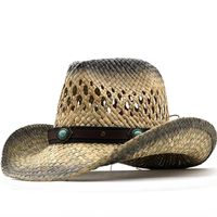 Fashion  New Painted Lacquer Straw Cowboy Hat Men And Women Outdoor Sun Hat main image 1