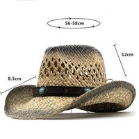 Fashion  New Painted Lacquer Straw Cowboy Hat Men And Women Outdoor Sun Hat main image 6