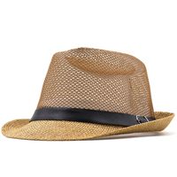 Men's Fashion Gift Wholesale Beach Sun Hat Simple Retro Solid Color Hat main image 3
