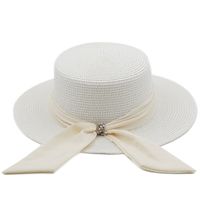 Fashion Retro Straw Hat Sun Protection Seaside Beach Hat Female Summer Big Edge sku image 2
