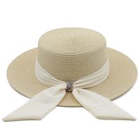 Fashion Retro Straw Hat Sun Protection Seaside Beach Hat Female Summer Big Edge sku image 5