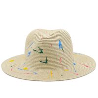 Summer Fashion New Painted Lacquer Graffiti Straw Hat main image 4