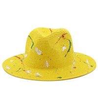 Summer Fashion New Painted Lacquer Graffiti Straw Hat sku image 2