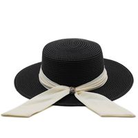 Fashion Retro Straw Hat Sun Protection Seaside Beach Hat Female Summer Big Edge sku image 4