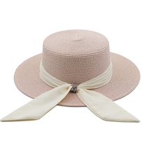 Fashion Retro Straw Hat Sun Protection Seaside Beach Hat Female Summer Big Edge sku image 3