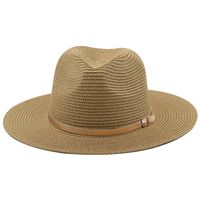 Gold Belt Decorative Straw Beach Men And Women Seaside Outdoor Sun Protection Hat main image 3