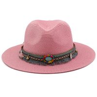 Spring And Summer New Men's And Women's Outdoor Decorative Straw Hat sku image 12