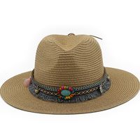 Spring And Summer New Men's And Women's Outdoor Decorative Straw Hat sku image 10