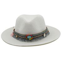 Spring And Summer New Men's And Women's Outdoor Decorative Straw Hat sku image 16