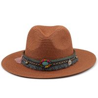 Spring And Summer New Men's And Women's Outdoor Decorative Straw Hat sku image 14