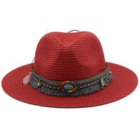 Spring And Summer New Men's And Women's Outdoor Decorative Straw Hat main image 4