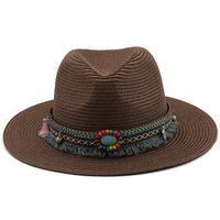 Spring And Summer New Men's And Women's Outdoor Decorative Straw Hat sku image 4