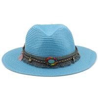 Spring And Summer New Men's And Women's Outdoor Decorative Straw Hat sku image 11