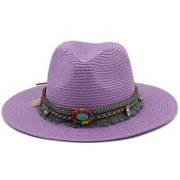 Spring And Summer New Men's And Women's Outdoor Decorative Straw Hat sku image 13