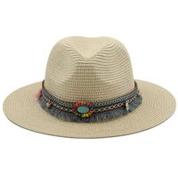 Spring And Summer New Men's And Women's Outdoor Decorative Straw Hat sku image 17