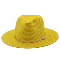 Gold Belt Decorative Straw Beach Men And Women Seaside Outdoor Sun Protection Hat sku image 19
