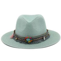 Spring And Summer New Men's And Women's Outdoor Decorative Straw Hat sku image 1