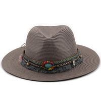 Spring And Summer New Men's And Women's Outdoor Decorative Straw Hat sku image 21