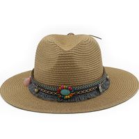 Spring And Summer New Men's And Women's Outdoor Decorative Straw Hat main image 1