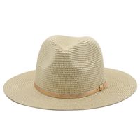 Gold Belt Decorative Straw Beach Men And Women Seaside Outdoor Sun Protection Hat main image 6