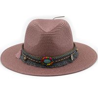 Spring And Summer New Men's And Women's Outdoor Decorative Straw Hat sku image 3