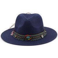 Spring And Summer New Men's And Women's Outdoor Decorative Straw Hat sku image 7