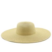 13cm Candy Color Women's Wide Brim Beach Sun-proof Sun Straw Hat sku image 6