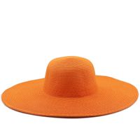 13cm Candy Color Women's Wide Brim Beach Sun-proof Sun Straw Hat sku image 10