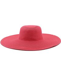 13cm Candy Color Women's Wide Brim Beach Sun-proof Sun Straw Hat sku image 14