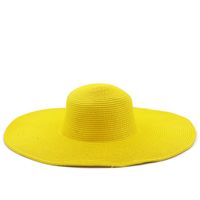 13cm Candy Color Women's Wide Brim Beach Sun-proof Sun Straw Hat sku image 1