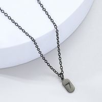 Wholesale Lucky Number 7 Square Pendent Stainless Steel Necklace Nihaojewelry sku image 2