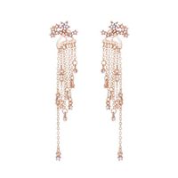 Ornement De Mode Long Gland Strass Incrusté Étoiles Oreille Goujons main image 3