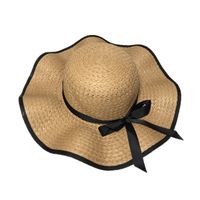 Fashion Elegant Female Summer Sun-proof Travel Big Brim Beach Bow Straw Sun Hat main image 2