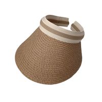 Female Summer Peaked Face Cover Sun-proof Topless Vacation Straw Sun Hat main image 3