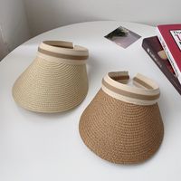 Female Summer Peaked Face Cover Sun-proof Topless Vacation Straw Sun Hat main image 2