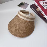 Female Summer Peaked Face Cover Sun-proof Topless Vacation Straw Sun Hat sku image 4