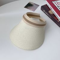 Female Summer Peaked Face Cover Sun-proof Topless Vacation Straw Sun Hat sku image 5